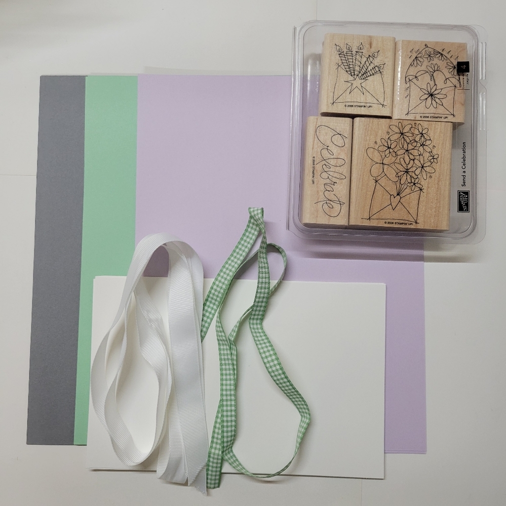 Stampin Up:  Send a Celebration Wooden Block Rubber Stamp set